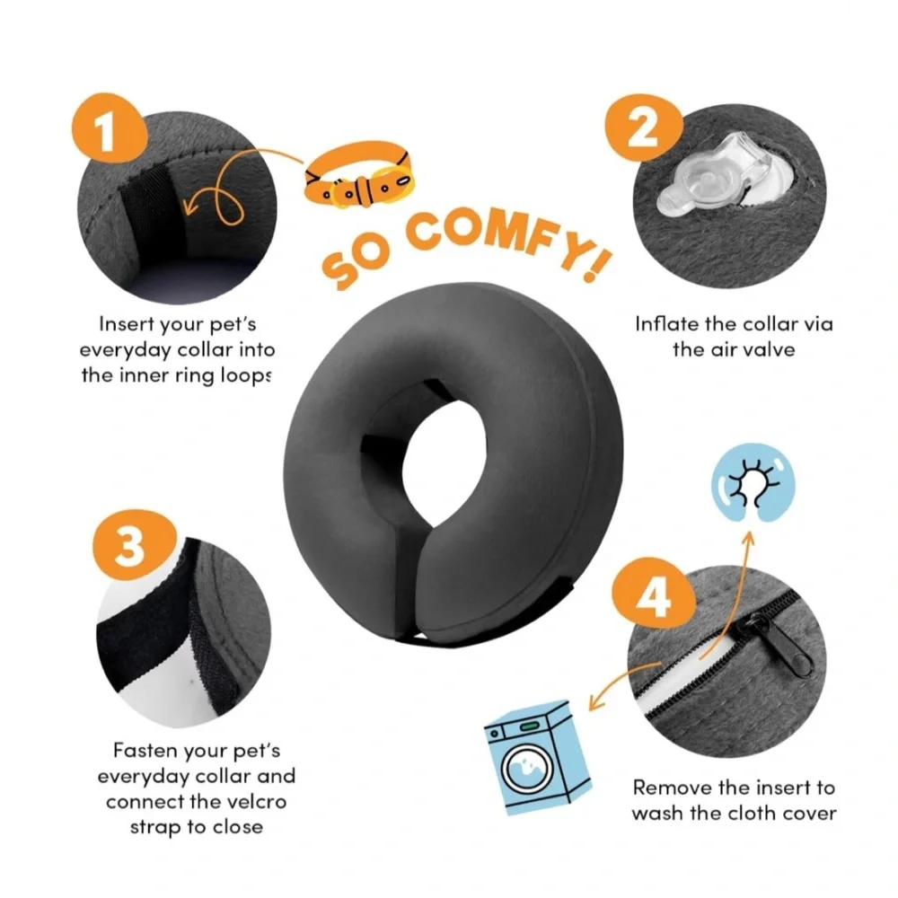 Inflatable Collar for Dogs Soft Pet Recovery Collar E-Collar Large - Picture 4 of 8